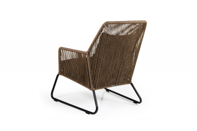 Кресло плетеное с подушками BraFab Midway алюминий, искусственный ротанг, олефин коричневый, антрацит Фото 2