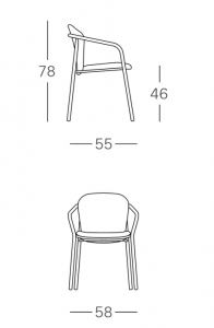 Кресло с обивкой Scab Design Finn сталь, ткань Фото 2