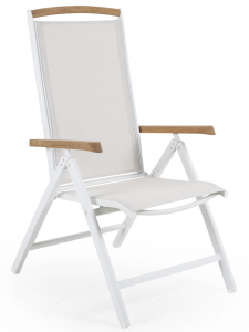 Кресло текстиленовое BraFab Andy алюминий, тик, текстилен белый Фото 1