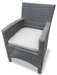 Кресло плетеное с подушкой JOYGARDEN Grace алюминий, искусственный ротанг, ткань серый, бежевый Фото 1