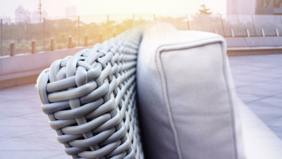 Кресло плетеное с подушкой JOYGARDEN Grace алюминий, искусственный ротанг, ткань серый, бежевый Фото 2