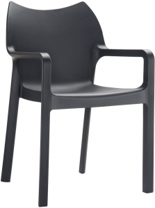 Кресло пластиковое Siesta Contract Diva стеклопластик черный Фото 1