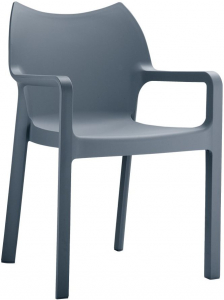 Кресло пластиковое Siesta Contract Diva стеклопластик темно-серый Фото 1