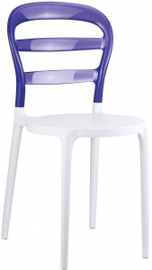 Стул пластиковый Siesta Contract Miss Bibi стеклопластик, поликарбонат белый, фиолетовый Фото 1