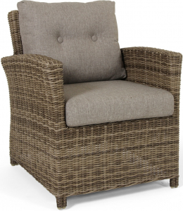 Кресло плетеное с подушками BraFab Soho Brown алюминий, искусственный ротанг, ткань коричневый, бежевый Фото 1