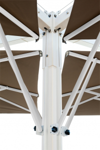 Зонт профессиональный двухкупольный Scolaro Alu Double Starwhite алюминий, акрил белый, бордовый Фото 6