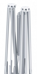 Зонт профессиональный двухкупольный Scolaro Galaxia Dual V StarWhite алюминий, акрил белый, серо-коричневый Фото 7