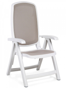 Кресло пластиковое складное Nardi Delta полипропилен, текстилен белый, тортора Фото 1