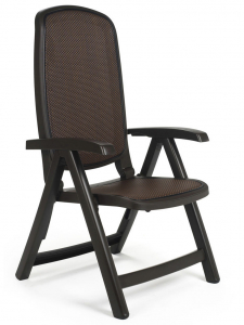 Кресло пластиковое складное Nardi Delta полипропилен, текстилен кофе Фото 1