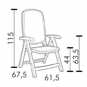 Кресло пластиковое складное Nardi Delta полипропилен, текстилен кофе, бежевый Фото 2