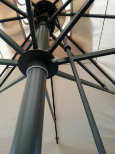 Зонт профессиональный телескопический Scolaro Capri Dark алюминий, акрил антрацит, слоновая кость Фото 5