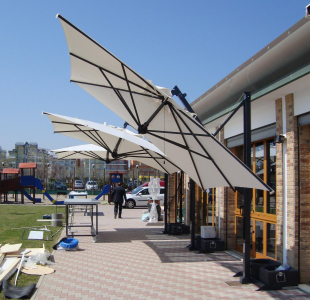 Зонт профессиональный 3х4 м Scolaro Galileo Dark алюминий, акрил антрацит, слоновая кость Фото 13