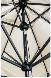 Зонт профессиональный телескопический Scolaro Leonardo Telescopic алюминий, акрил антрацит, слоновая кость Фото 4