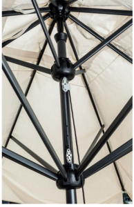 Зонт профессиональный телескопический 3х4 м Scolaro Leonardo Telescopic алюминий, акрил антрацит, слоновая кость Фото 4