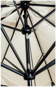 Зонт профессиональный телескопический 4х4 м Scolaro Leonardo Telescopic алюминий, акрил антрацит, слоновая кость Фото 5