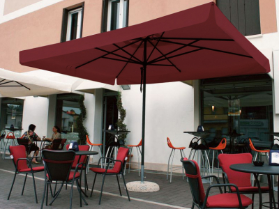 Зонт профессиональный Scolaro Napoli Standard алюминий, акрил антрацит, бордовый Фото 1