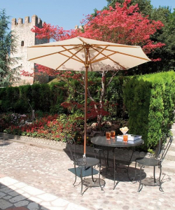 Зонт профессиональный Ø3.5 м Scolaro Palladio Standard дерево ироко, акрил натуральный, слоновая кость Фото 8