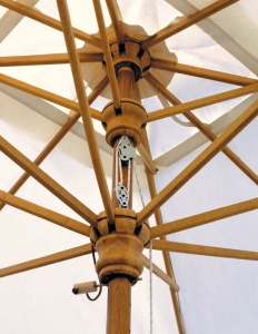 Зонт профессиональный Scolaro Palladio Telescopic дерево ироко, акрил натуральный, слоновая кость Фото 5