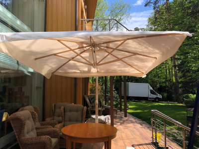 Зонт профессиональный 3.5х3.5 м Scolaro Pompei Braccio алюминий, акрил белый, слоновая кость Фото 7