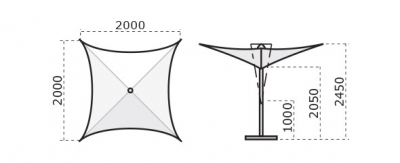 Зонт-парусник Scolaro Vela Titanium алюминий, акрил титан, серо-коричневый Фото 2