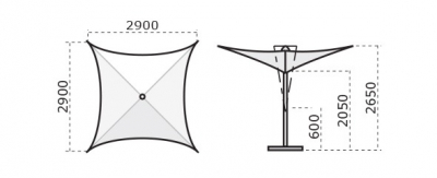 Зонт-парусник Scolaro Vela Titanium алюминий, акрил титан, серо-коричневый Фото 2