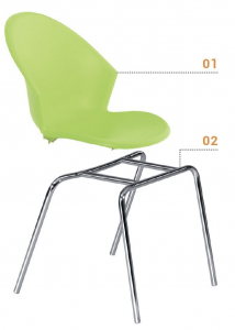 Стул пластиковый Italseat Smile-4 металл, пластик оранжевый Фото 4