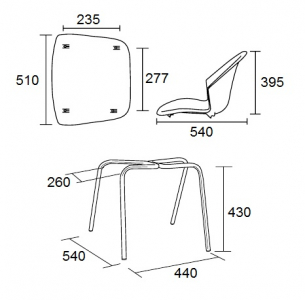 Стул пластиковый Italseat Smile-4 металл, пластик оранжевый Фото 2