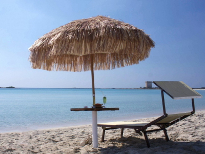 Зонт профессиональный Ø2.2 м CiCCAR Maldive алюминий, морской акрил, рафия Фото 1