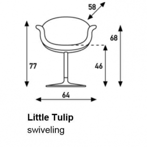 Кресло мягкое поворотное Artifort Little Tulip алюминий, сталь, ткань Фото 2