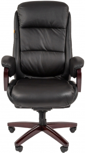 Кресло компьютерное Chairman 404 металл, дерево, кожа, пенополиуретан, синтепон черный Фото 2