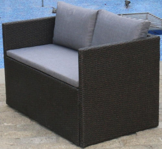 Комплект плетеной мебели Afina S330B-W53 сталь, искусственный ротанг, ткань коричневый, серый Фото 3