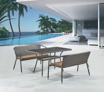 Комплект плетеной мебели Afina T286A/S139B-W53 Brown сталь, искусственный ротанг коричневый Фото 2
