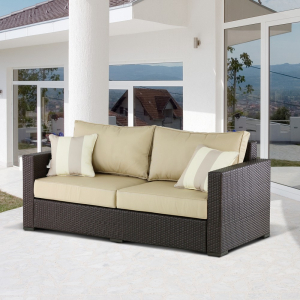 Комплект плетеной мебели Afina T198A/AFM-215B-W53 Brown сталь, искусственный ротан коричневый Фото 2