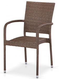 Кресло плетеное Afina Y376B-W773 Brown сталь, искусственный ротанг коричневый Фото 1