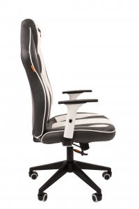 Кресло компьютерное Chairman Game 23 металл, пластик, экокожа, пенополиуретан, синтепон серый/белый Фото 4