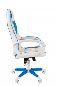 Кресло компьютерное Chairman Game 16 White металл, пластик, экокожа, пенополиуретан белый/голубой Фото 5