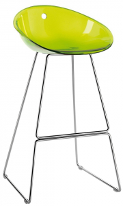 Кресло прозрачное барное PEDRALI Gliss сталь, поликарбонат зеленый Фото 1