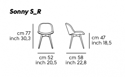 Стул деревянный с обивкой MIDJ Sonny S L TS_R ясень, ткань Фото 2