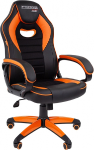 Кресло компьютерное Chairman Game 16 металл, пластик, экокожа, пенополиуретан черный/оранжевый Фото 1