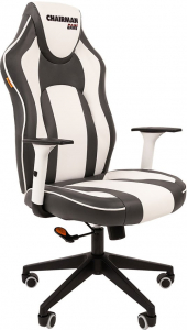 Кресло компьютерное Chairman Game 23 металл, пластик, экокожа, пенополиуретан, синтепон серый/белый Фото 1