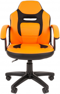 Кресло компьютерное детское Chairman Kids 110 металл, пластик, ткань, экокожа, пенополиуретан черный/оранжевый Фото 2