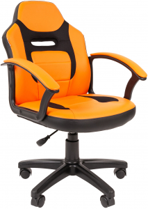 Кресло компьютерное детское Chairman Kids 110 металл, пластик, ткань, экокожа, пенополиуретан черный/оранжевый Фото 1
