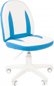 Кресло компьютерное детское Chairman Kids 122 металл, пластик, экокожа, пенополиуретан белый/голубой Фото 1