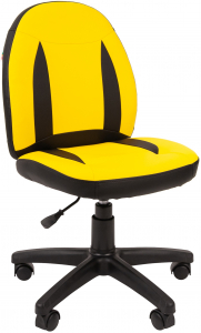 Кресло компьютерное детское Chairman Kids 122 Black металл, пластик, экокожа, пенополиуретан черный/желтый Фото 1