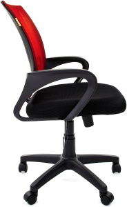 Кресло компьютерное Chairman 696 Black металл, пластик, ткань, сетка, пенополиуретан черный, красный Фото 4