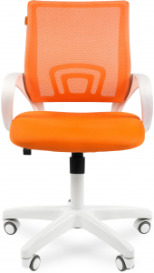 Кресло компьютерное Chairman 696 White металл, пластик, ткань, сетка, пенополиуретан белый, оранжевый Фото 2
