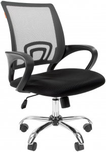 Кресло компьютерное Chairman 696 Chrome металл, пластик, ткань, сетка, пенополиуретан хромированный, серый Фото 1