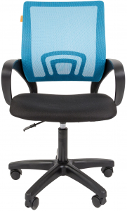 Кресло компьютерное Chairman 696 LT металл, пластик, ткань, сетка, пенополиуретан черный, голубой Фото 2