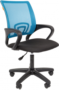 Кресло компьютерное Chairman 696 LT металл, пластик, ткань, сетка, пенополиуретан черный, голубой Фото 1