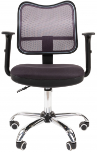 Кресло компьютерное Chairman 450 Chrome металл, пластик, ткань, сетка, пенополиуретан хромированный, серый Фото 2